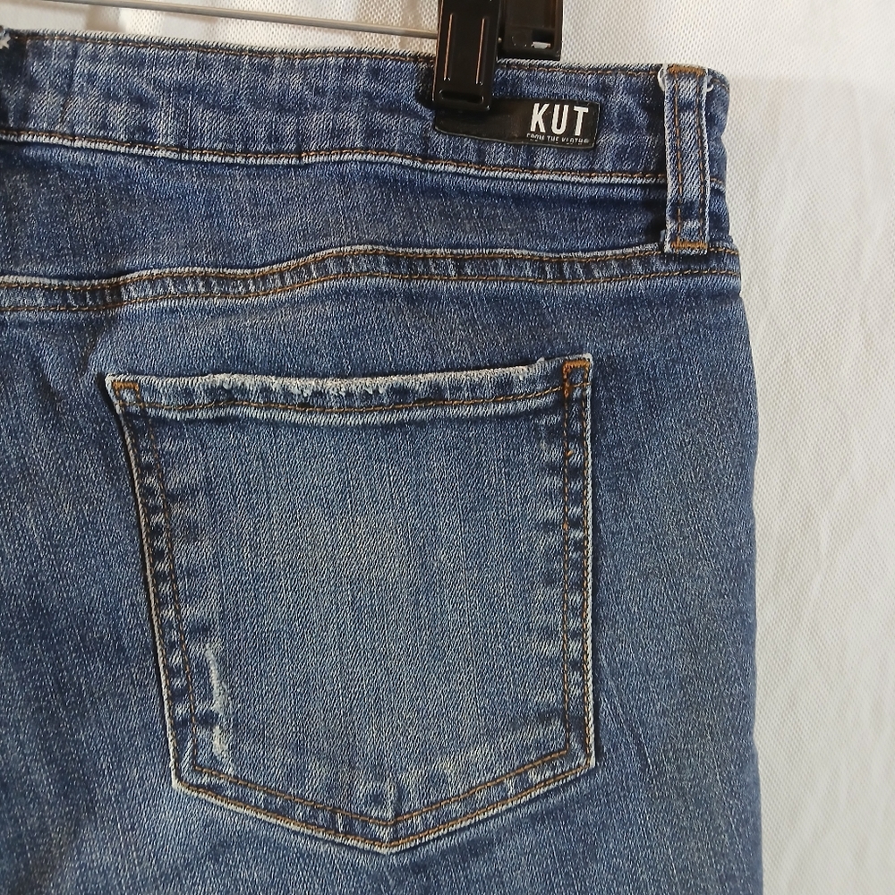Kut From The Kloth Womens 12 Catherine Boyfriend Short Blue Jean Stretch Denim - Picture 8 of 13